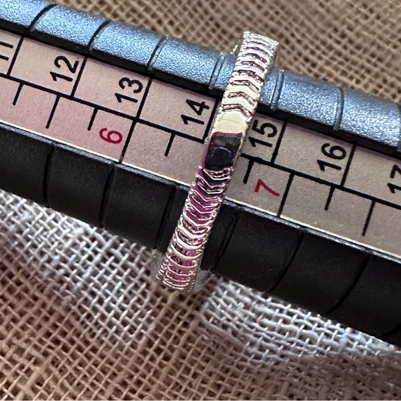 Art Deco Style Sterling Silver and Blue Gemstone Engagement Ring - Picture 10 of 10